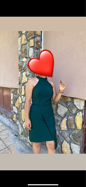 Yeşil kısa elbise