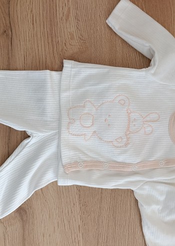 Uzun Kollu Dantelli Bebek Kız Takımı - Görsel 4