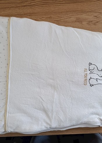 Nakışlı Beyaz Pamuk Çocuk Battaniyesi - Görsel 2