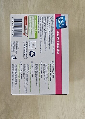diğer Beden beyaz Renk ROSSMANN FLİNK SAUBER TEMİZLİK BEZİ
