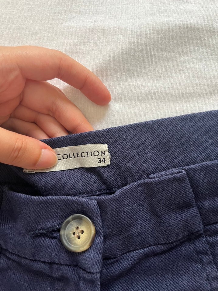 Mudo Lacivert Yüksek Bel Mini  Şort - Görsel 3