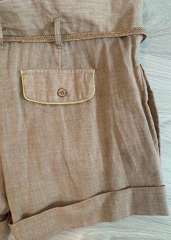 Bej Keten Mini Tulum - Görsel 5