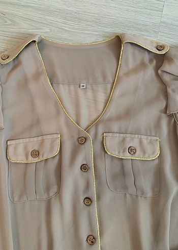 Bej Keten Mini Tulum - Görsel 3