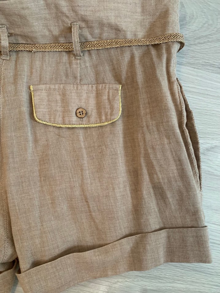 Bej Keten Mini Tulum - Görsel 5