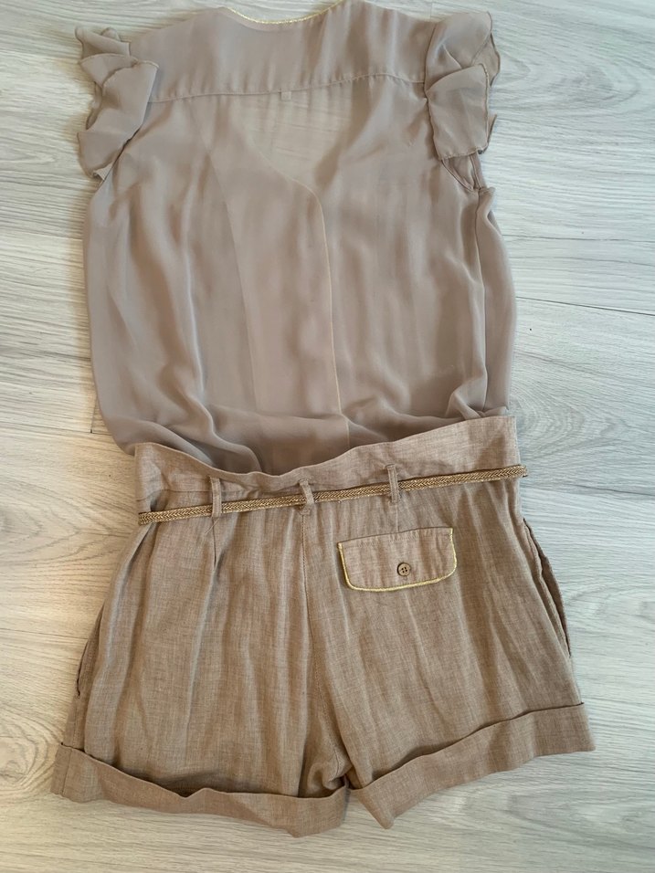 Bej Keten Mini Tulum - Görsel 4