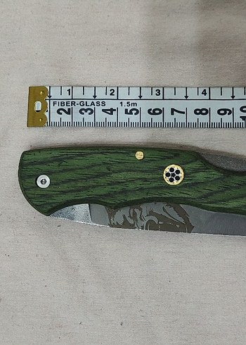 Koyu Yeşil Kurtlu Katlanabilir Bıçak - Görsel 2