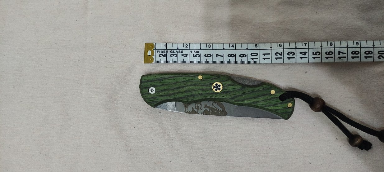 Koyu Yeşil Kurtlu Katlanabilir Bıçak - Görsel 2