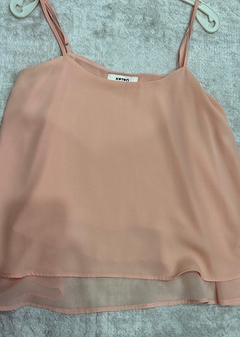Kadın toz pembe Askılı Bluz
