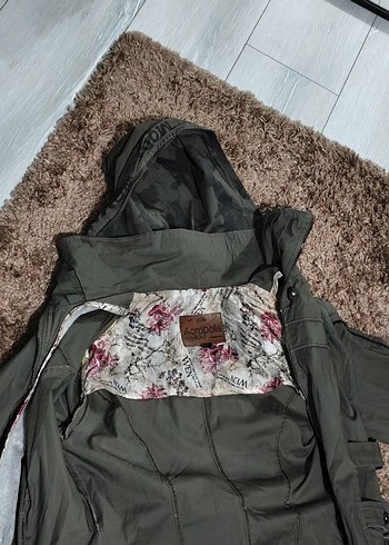 Kapüşonlu Trend Trençkot - Görsel 6