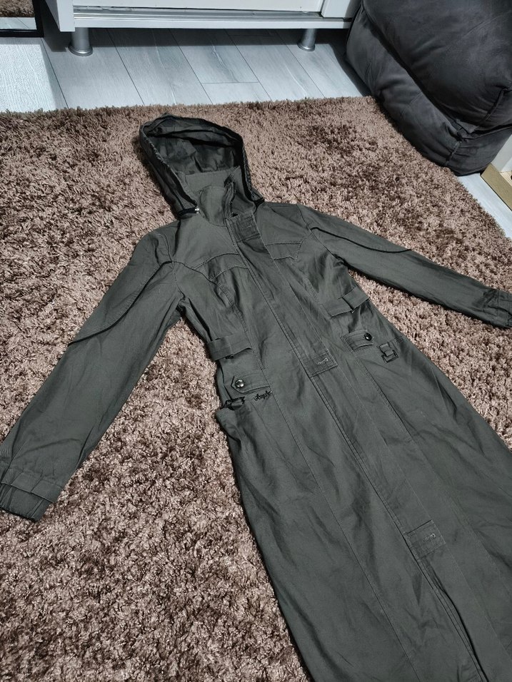 Kapüşonlu Trend Trençkot - Görsel 3