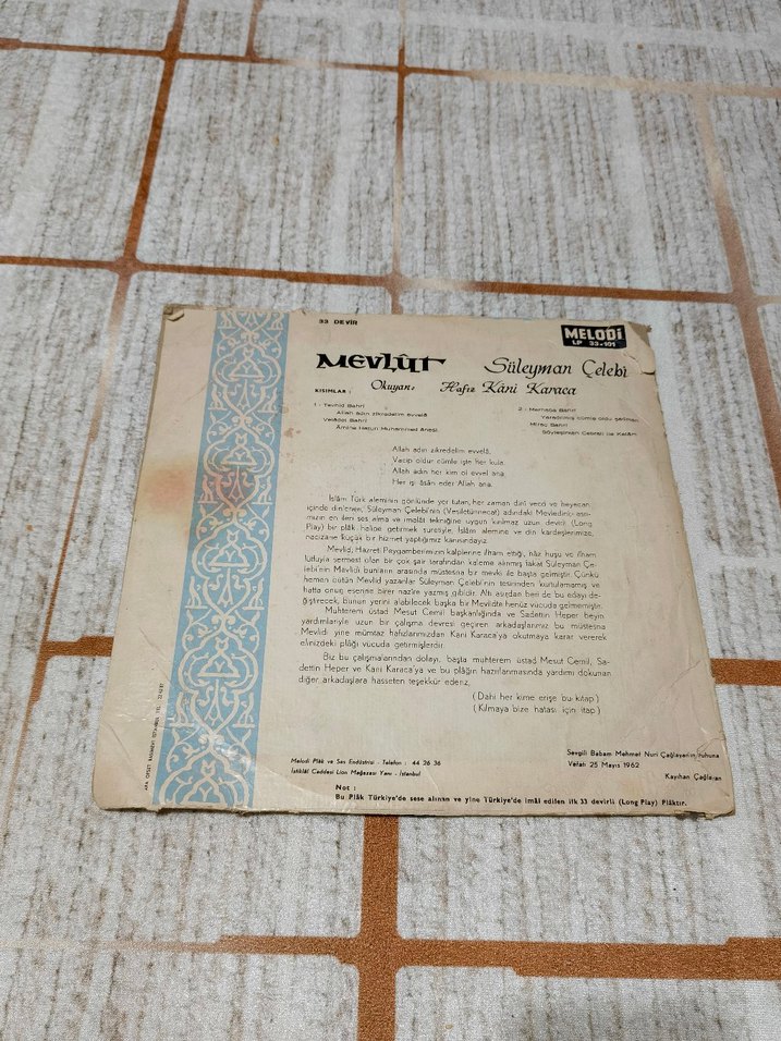 Mevlüt Plak Long Play - Görsel 3