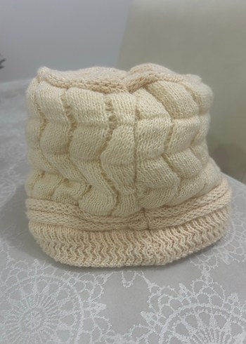 Bej Örgü Kadın Bere Şapka - Görsel 2