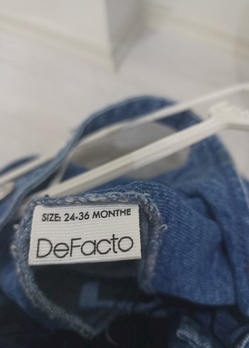 Nakışlı Mavi Kız Kot Salopet - Görsel 2