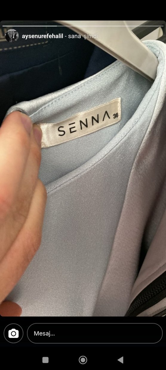 Mavi Uzun Kollu Drapeli Abiye Elbise - Görsel 3