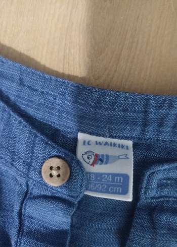 Erkek Çocuk Kısa Kollu Düğmeli Kot Gömlek - Görsel 2