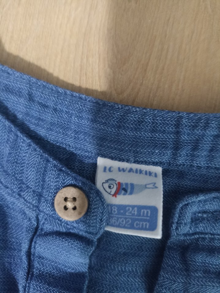 Erkek Çocuk Kısa Kollu Düğmeli Kot Gömlek - Görsel 2