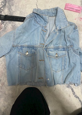 Düğmeli Kadın uzun Kollu Kot Ceket - Görsel 2