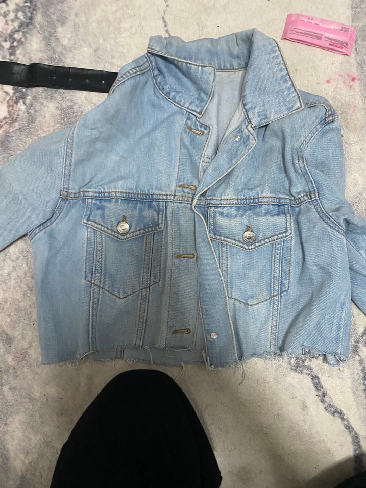 Düğmeli Kadın uzun Kollu Kot Ceket - Görsel 2