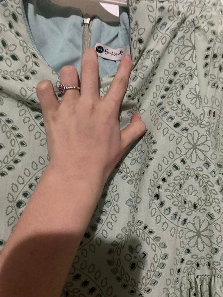 Bohem Nakışlı Uzun Dantel Elbise - Görsel 2