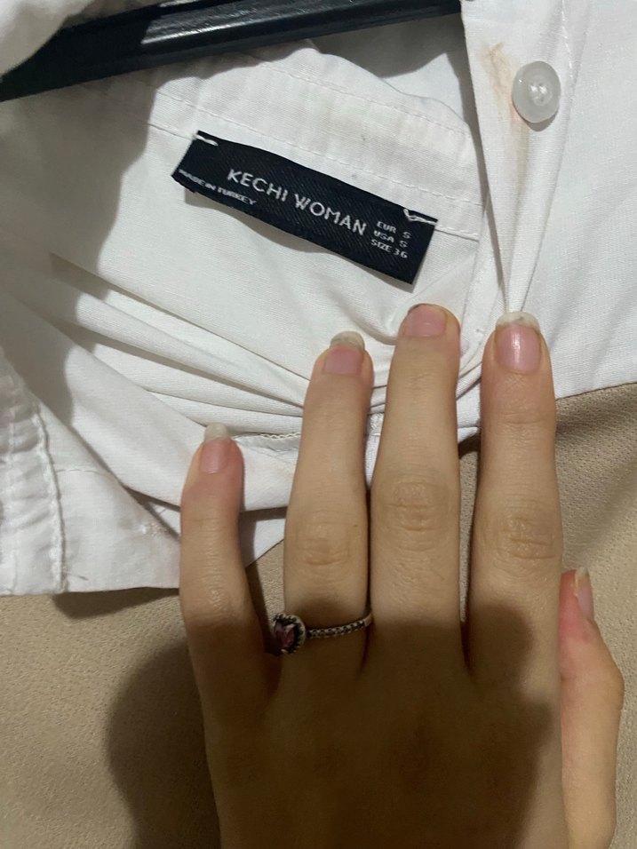 Düğmeli Beyaz elbise - Görsel 3