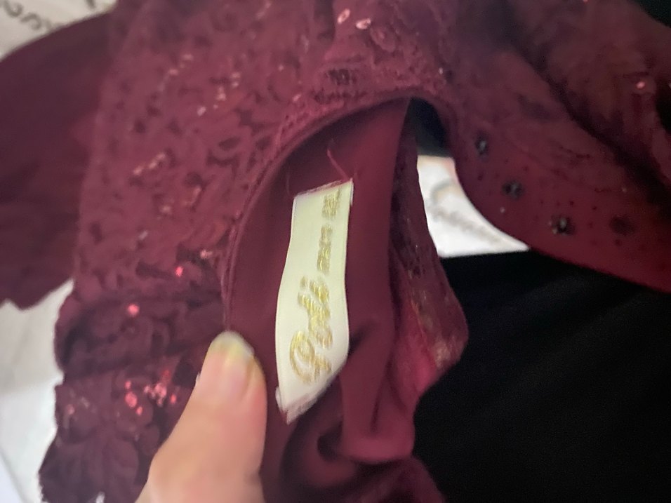 Bordo Uzun Kollu Drapeli Kadın Elbise - Görsel 2