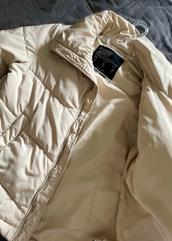 Bej Kadın Midi Mont, Uzun Kollu, Sokak Stili - Görsel 4