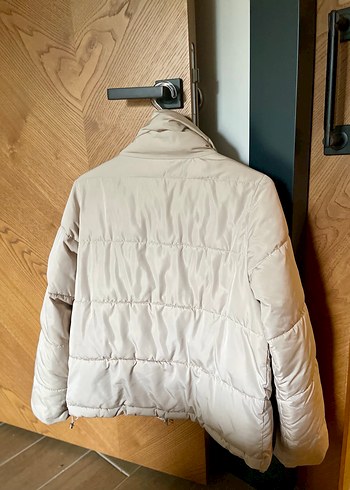 Bej Kadın Midi Mont, Uzun Kollu, Sokak Stili - Görsel 2