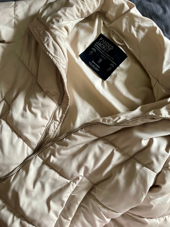 Bej Kadın Midi Mont, Uzun Kollu, Sokak Stili - Görsel 5