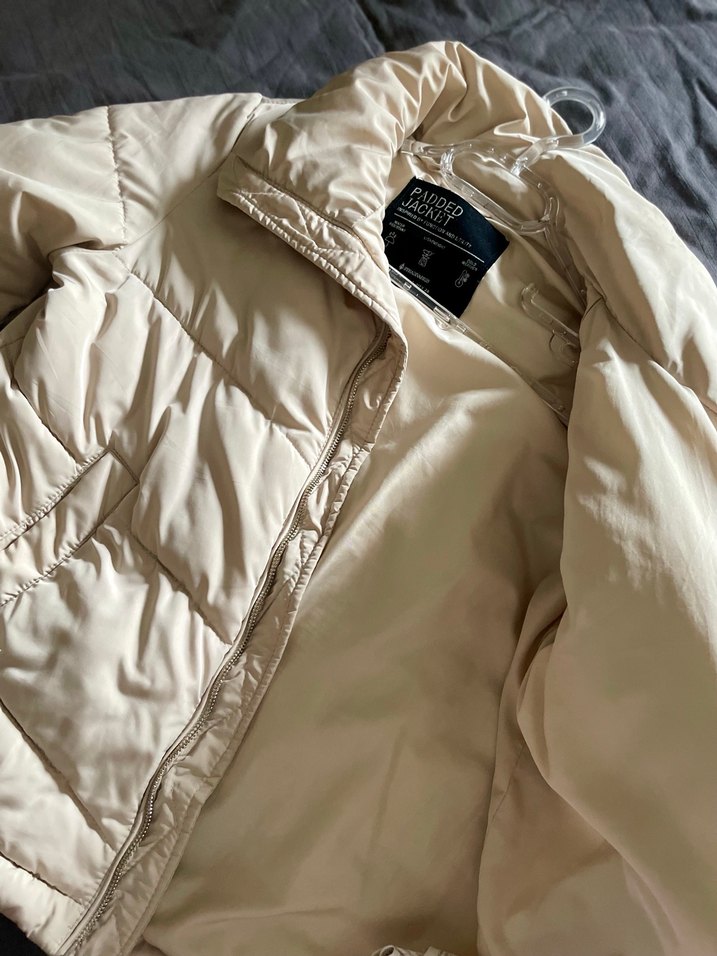 Bej Kadın Midi Mont, Uzun Kollu, Sokak Stili - Görsel 4