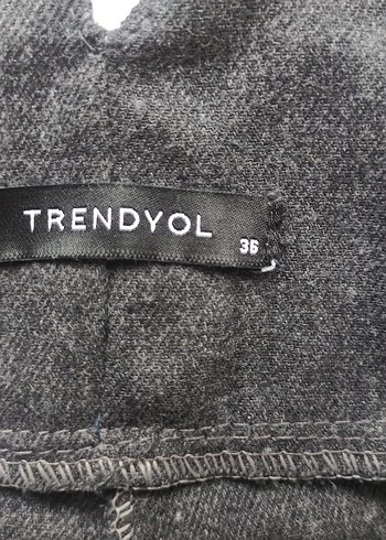 Trendyol Gri Antrasit Triko Cepli Tulum Salopet - Görsel 3