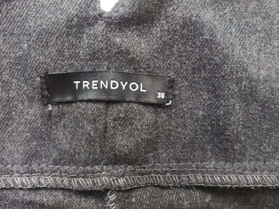 Trendyol Gri Antrasit Triko Cepli Tulum Salopet - Görsel 3