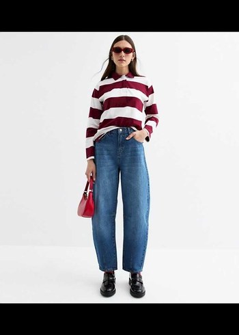 Tokyo Doll Varil Blue Barrel Yüksek Bel Bol Jean Yurtdışı İthal - Görsel 6