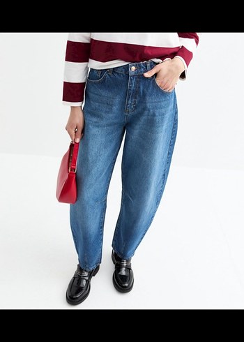 Tokyo Doll Varil Blue Barrel Yüksek Bel Bol Jean Yurtdışı İthal - Görsel 5