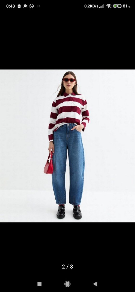 Tokyo Doll Varil Blue Barrel Yüksek Bel Bol Jean Yurtdışı İthal - Görsel 2