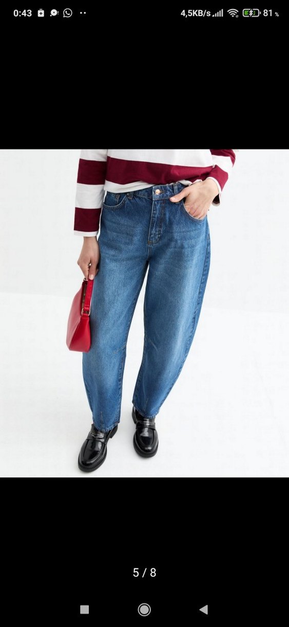 Tokyo Doll Varil Blue Barrel Yüksek Bel Bol Jean Yurtdışı İthal - Görsel 5