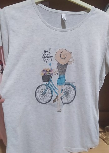 Koton ikili pembe Baskılı Kısa Kollu Tişört