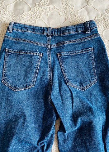 Kadın Lacivert Regular Fit Midi Kot Pantolon - Görsel 4