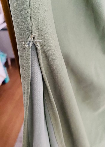 Kadın Haki Uzun Drapeli Abiye Elbise - Görsel 5