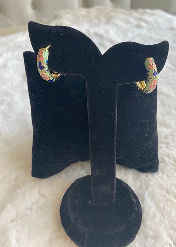 Renkli Mini Vintage Desenli Küpeler
