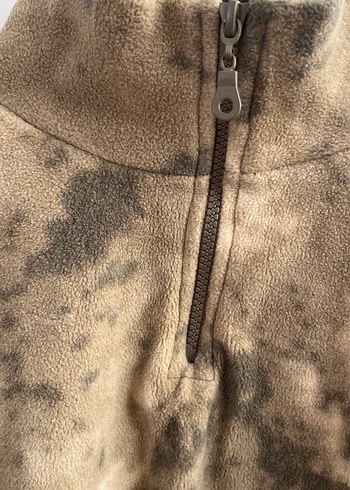 Kadın Kahverengi Tie-Dye Yarım Fermuarlı Sweatshirt - Görsel 3