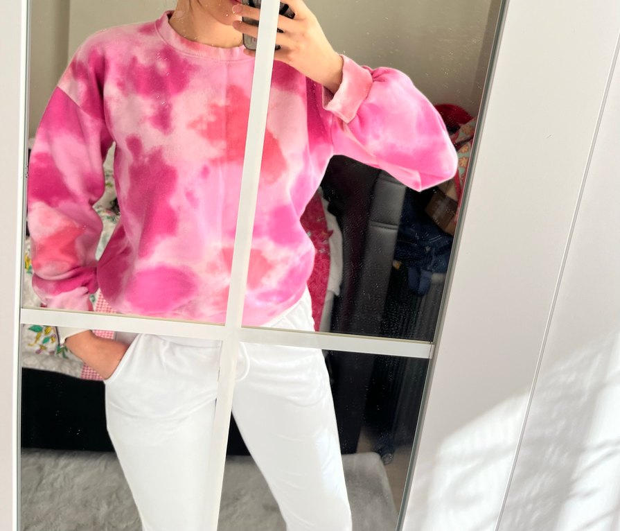 Pembe Batik Desenli Kadın Sweatshirt - Görsel 2