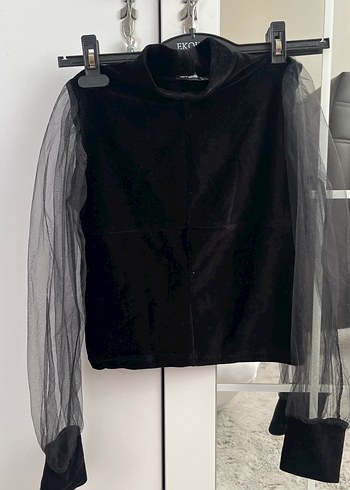 Uzun Kollu Siyah Gotik Bluz - Görsel 2