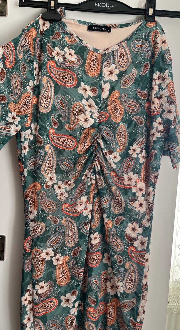 BohemTarz Pastel Renkli vücuda tam oturuyor çok kibar bir elbise - Görsel 3