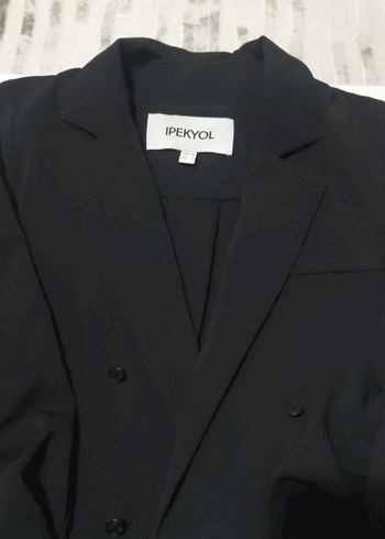 Kadın Siyah Düğmeli Midi Ceket - Görsel 2