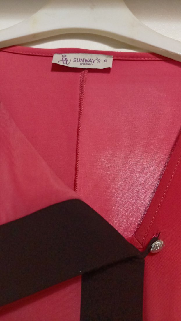 Düğmeli Pembe Uzun  Tunik - Görsel 2