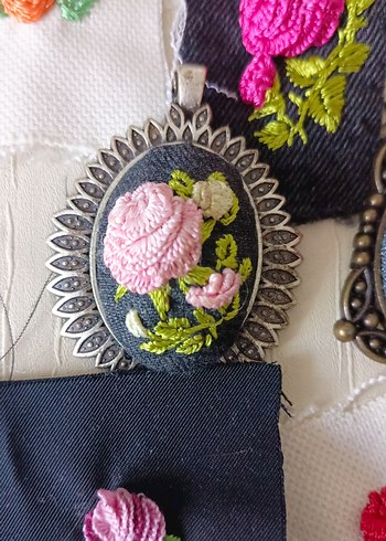 Nakışlı  vintage  Kolye - Görsel 12