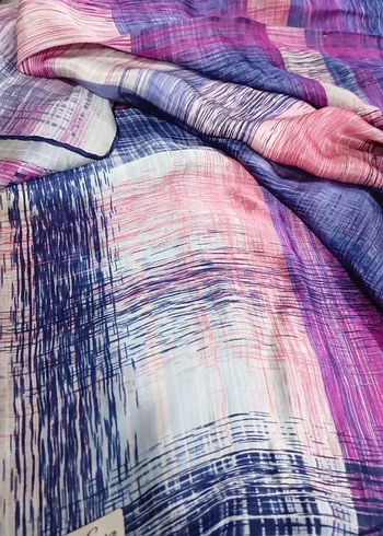 Kadın Çok Renkli ipek karisimli eşarp - Görsel 2