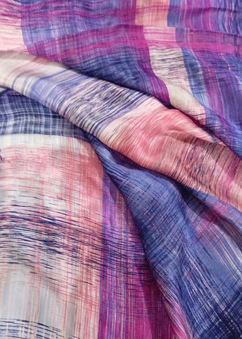 Kadın Çok Renkli ipek karisimli eşarp - Görsel 3