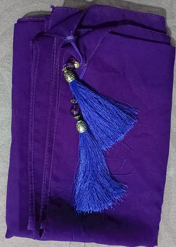 Püsküllü Mor şifon  Kadın Şal - Görsel 2