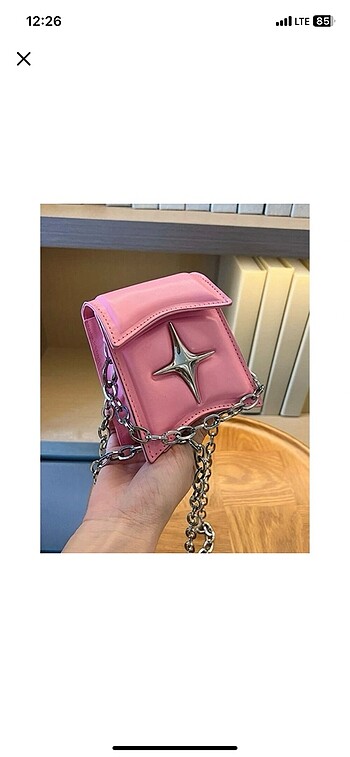 Pembe mini çanta